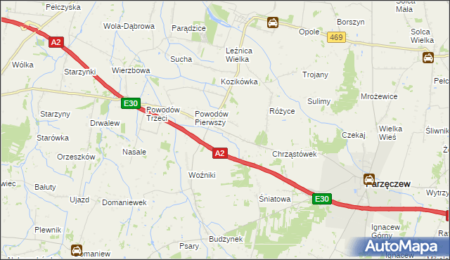 mapa Łążki, Łążki na mapie Targeo