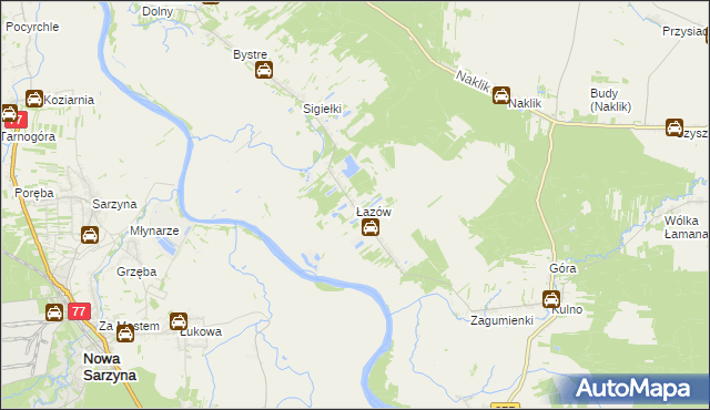 mapa Łazów gmina Krzeszów, Łazów gmina Krzeszów na mapie Targeo