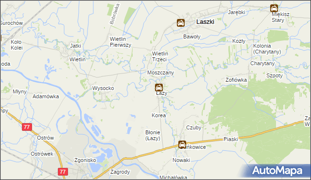 mapa Łazy gmina Radymno, Łazy gmina Radymno na mapie Targeo