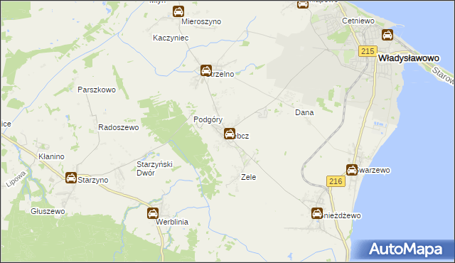 mapa Łebcz, Łebcz na mapie Targeo