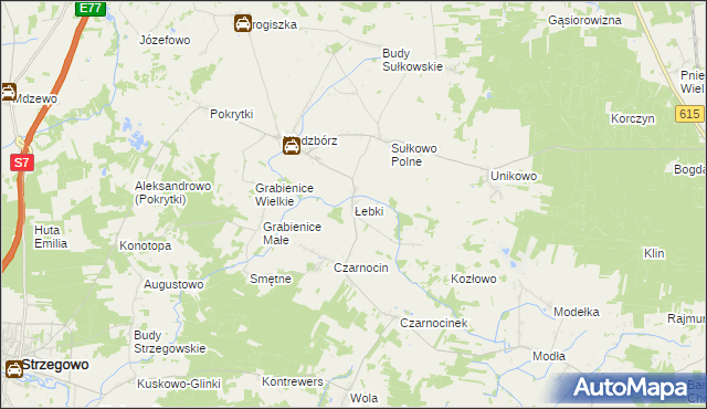 mapa Łebki gmina Strzegowo, Łebki gmina Strzegowo na mapie Targeo