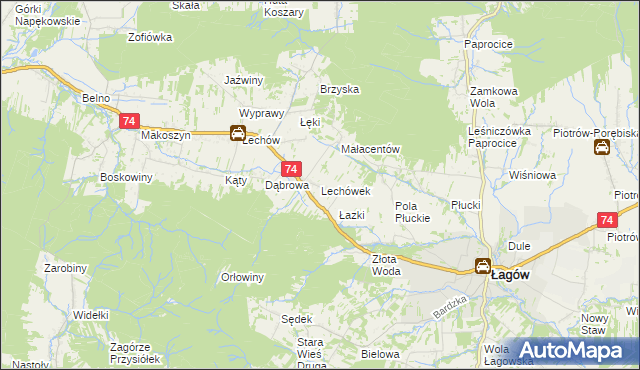 mapa Lechówek, Lechówek na mapie Targeo