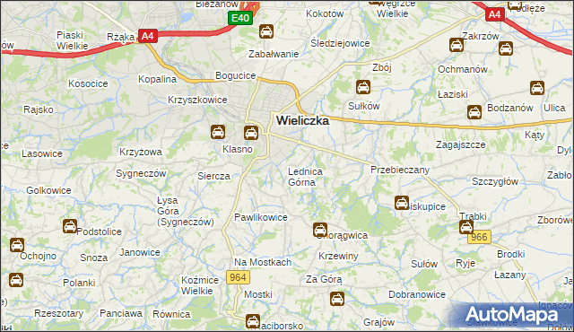 mapa Lednica Górna, Lednica Górna na mapie Targeo