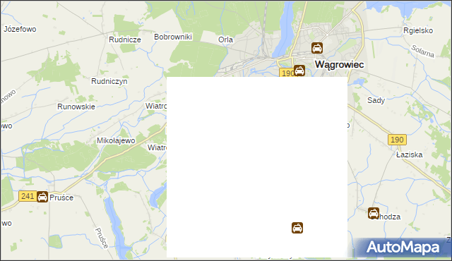 mapa Łęgowo gmina Wągrowiec, Łęgowo gmina Wągrowiec na mapie Targeo