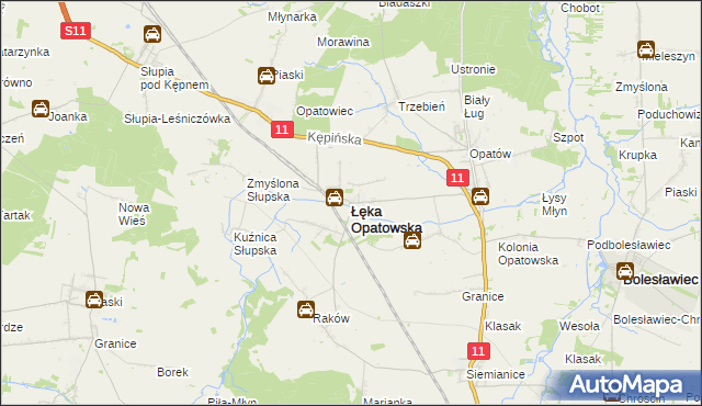 mapa Łęka Opatowska, Łęka Opatowska na mapie Targeo