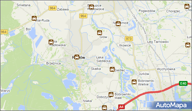 mapa Łęka Siedlecka, Łęka Siedlecka na mapie Targeo