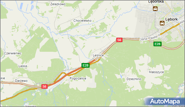 mapa Leśnice, Leśnice na mapie Targeo