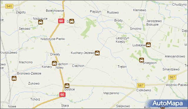 mapa Leszczyn Szlachecki, Leszczyn Szlachecki na mapie Targeo