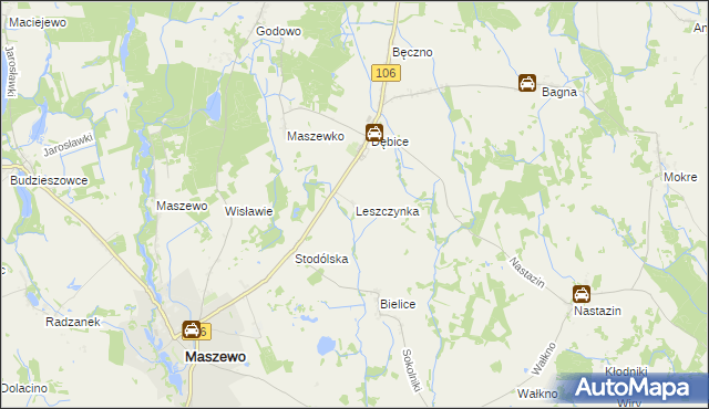 mapa Leszczynka, Leszczynka na mapie Targeo