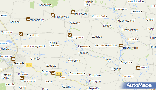 mapa Łętkowice, Łętkowice na mapie Targeo