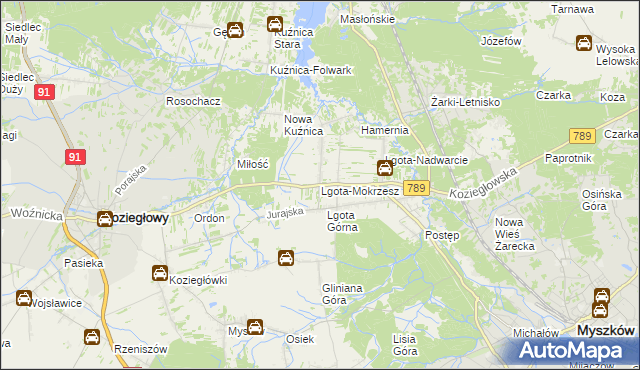 mapa Lgota-Mokrzesz, Lgota-Mokrzesz na mapie Targeo