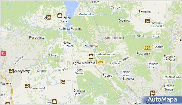 mapa Lgota-Nadwarcie, Lgota-Nadwarcie na mapie Targeo