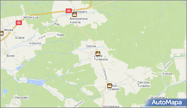 mapa Ligota Turawska, Ligota Turawska na mapie Targeo