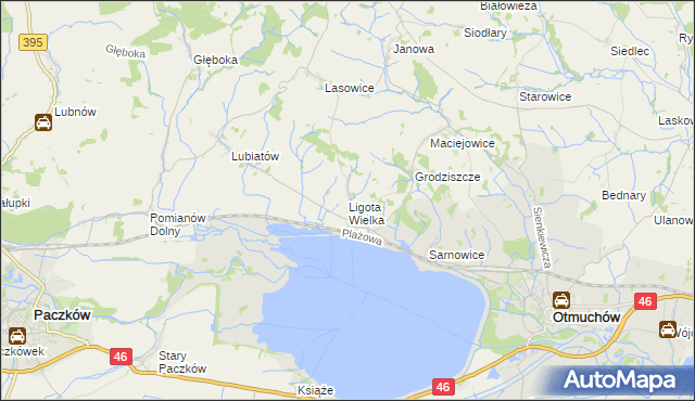 mapa Ligota Wielka gmina Otmuchów, Ligota Wielka gmina Otmuchów na mapie Targeo