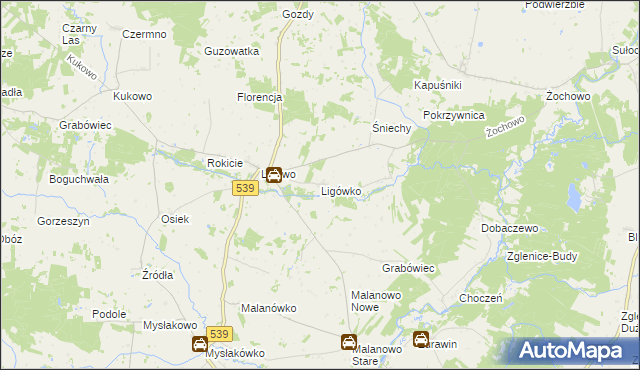 mapa Ligówko, Ligówko na mapie Targeo