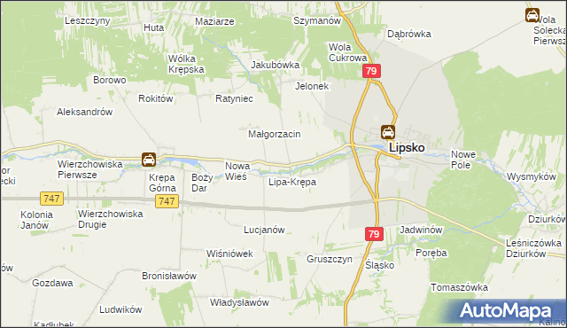 mapa Lipa-Miklas, Lipa-Miklas na mapie Targeo