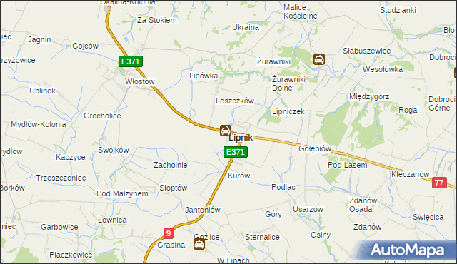 mapa Lipnik powiat opatowski, Lipnik powiat opatowski na mapie Targeo