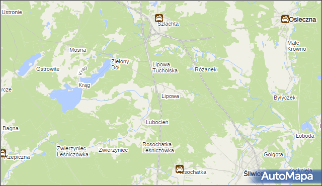 mapa Lipowa gmina Śliwice, Lipowa gmina Śliwice na mapie Targeo