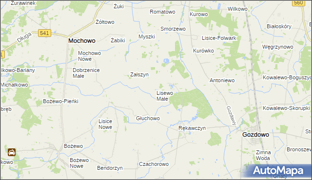 mapa Lisewo Małe, Lisewo Małe na mapie Targeo