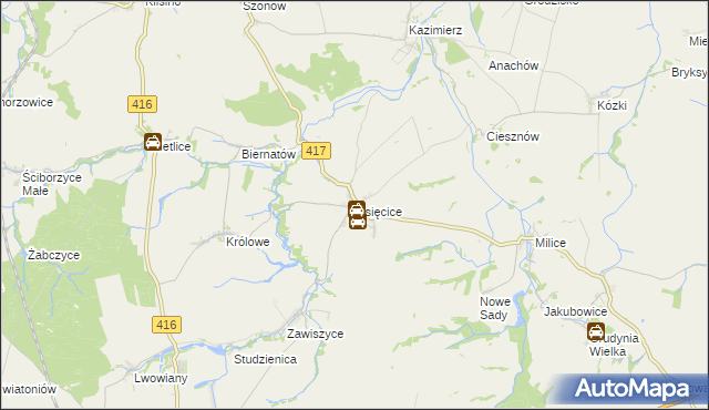 mapa Lisięcice, Lisięcice na mapie Targeo