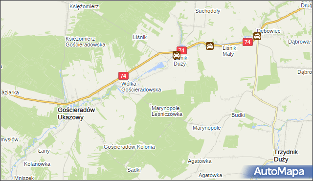 mapa Liśnik Duży-Kolonia, Liśnik Duży-Kolonia na mapie Targeo