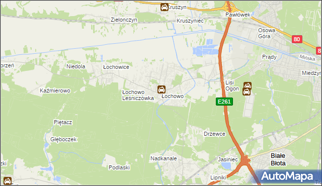 mapa Łochowo, Łochowo na mapie Targeo