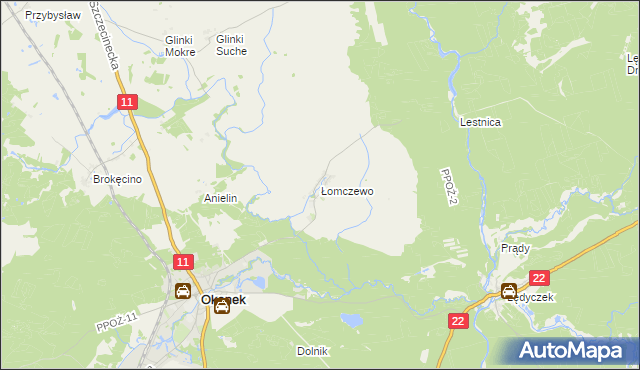 mapa Łomczewo, Łomczewo na mapie Targeo