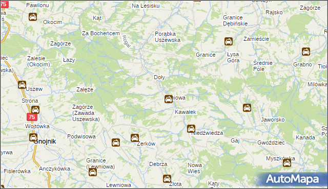 mapa Łoniowa, Łoniowa na mapie Targeo