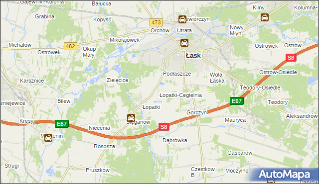 mapa Łopatki-Cegielnia, Łopatki-Cegielnia na mapie Targeo