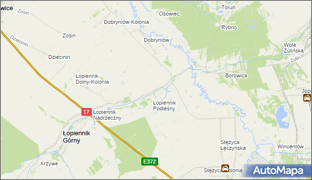 mapa Łopiennik Dolny, Łopiennik Dolny na mapie Targeo