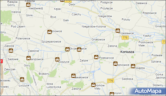 mapa Łososkowice, Łososkowice na mapie Targeo