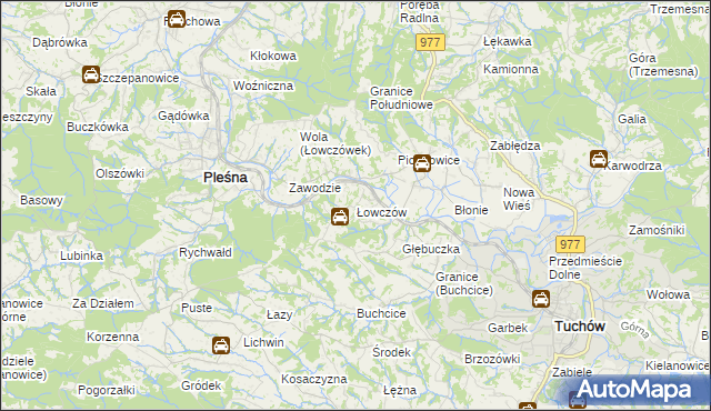 mapa Łowczów, Łowczów na mapie Targeo