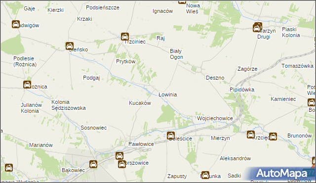 mapa Łowinia, Łowinia na mapie Targeo