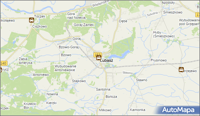 mapa Lubasz powiat czarnkowsko-trzcianecki, Lubasz powiat czarnkowsko-trzcianecki na mapie Targeo