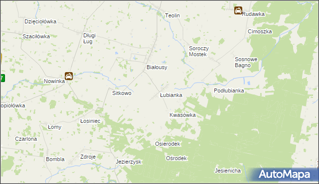 mapa Łubianka gmina Janów, Łubianka gmina Janów na mapie Targeo