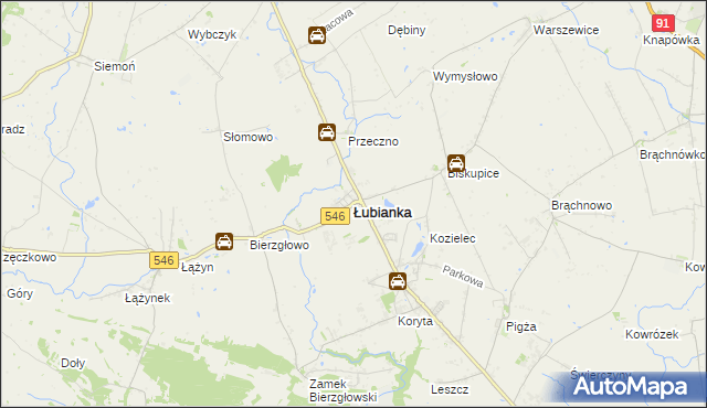 mapa Łubianka powiat toruński, Łubianka powiat toruński na mapie Targeo