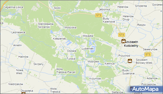 mapa Lubieniek, Lubieniek na mapie Targeo