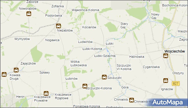 mapa Łubki-Szlachta, Łubki-Szlachta na mapie Targeo