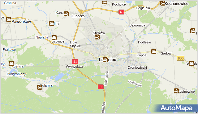 mapa Lubliniec, Lubliniec na mapie Targeo