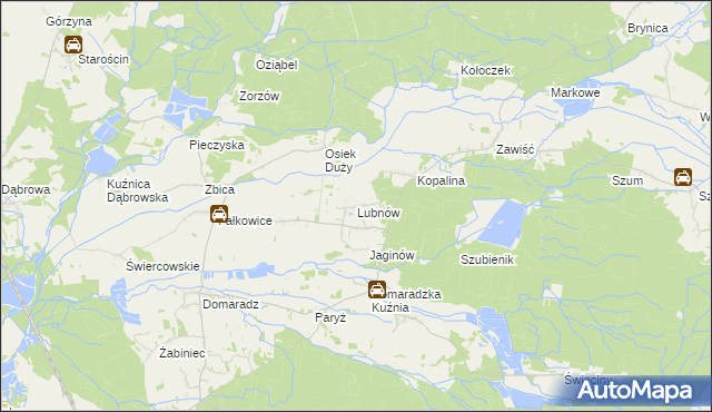 mapa Lubnów gmina Pokój, Lubnów gmina Pokój na mapie Targeo