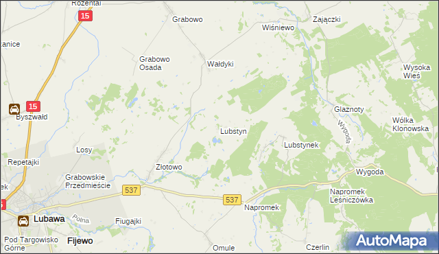 mapa Lubstyn, Lubstyn na mapie Targeo