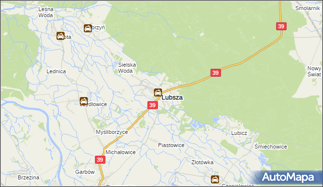 mapa Lubsza powiat brzeski, Lubsza powiat brzeski na mapie Targeo