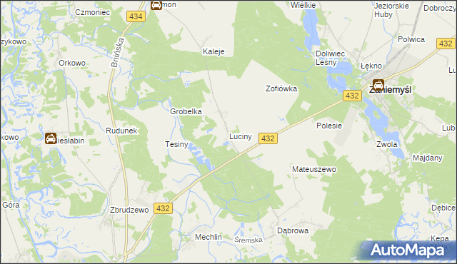 mapa Luciny, Luciny na mapie Targeo