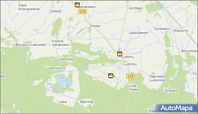 mapa Ludomy Leśniczówka, Ludomy Leśniczówka na mapie Targeo