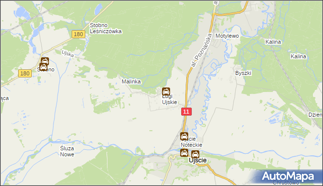 mapa Ługi Ujskie, Ługi Ujskie na mapie Targeo