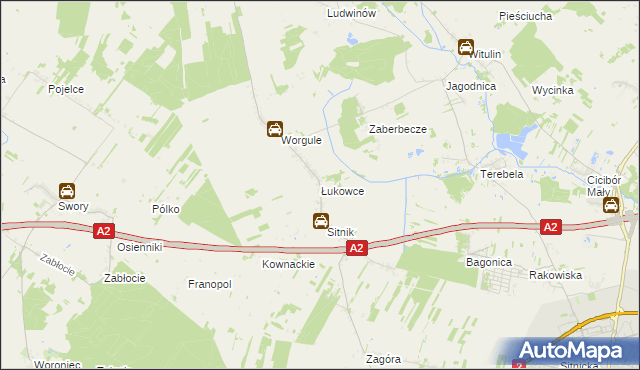 mapa Łukowce, Łukowce na mapie Targeo