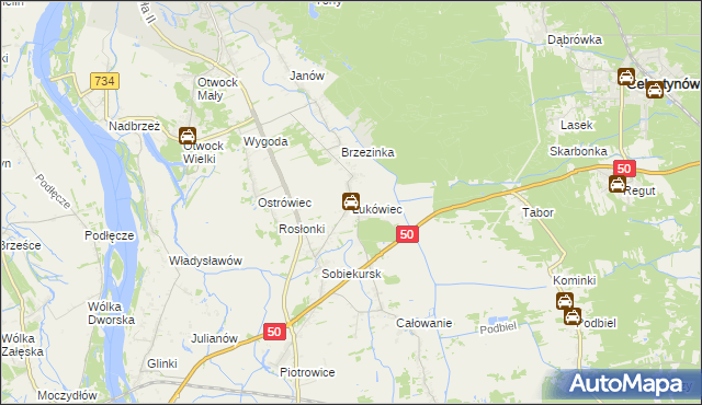 mapa Łukówiec gmina Karczew, Łukówiec gmina Karczew na mapie Targeo