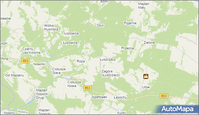 mapa Łuszczacz, Łuszczacz na mapie Targeo