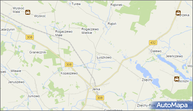 mapa Łuszkowo, Łuszkowo na mapie Targeo