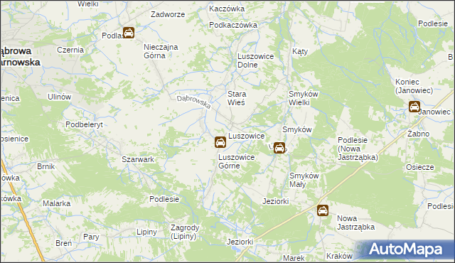 mapa Luszowice gmina Radgoszcz, Luszowice gmina Radgoszcz na mapie Targeo